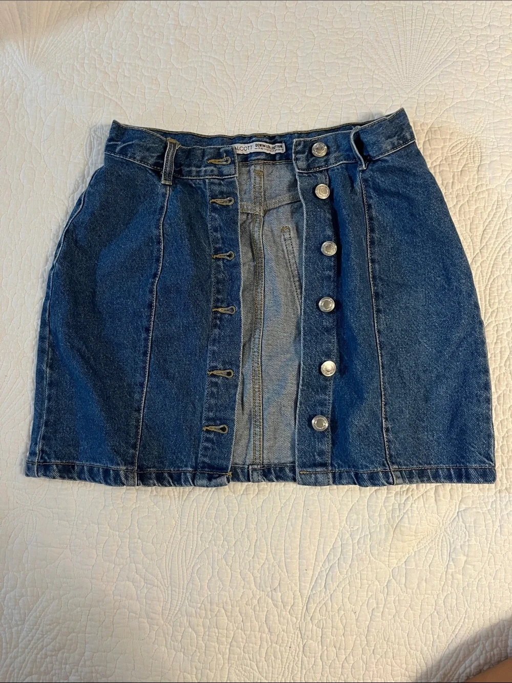 Alcott Button-Front Denim Mini Skirt - Picture 5 of 6